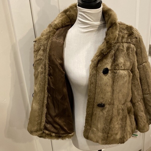INC International Concepts Jackets & Blazers - INC Swing coat NWT 3/4 sleeve faux fur by International Concept Brown Size Large